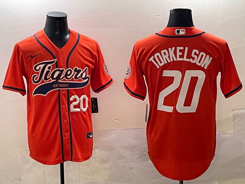 Men Detroit Tigers #20 Torkelson Orange Joint Name Game 2025 Nike MLB Jersey style 3